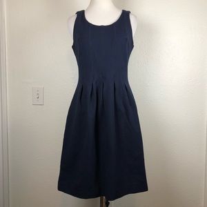 J. Crew navy blue pleated flare dress size 4